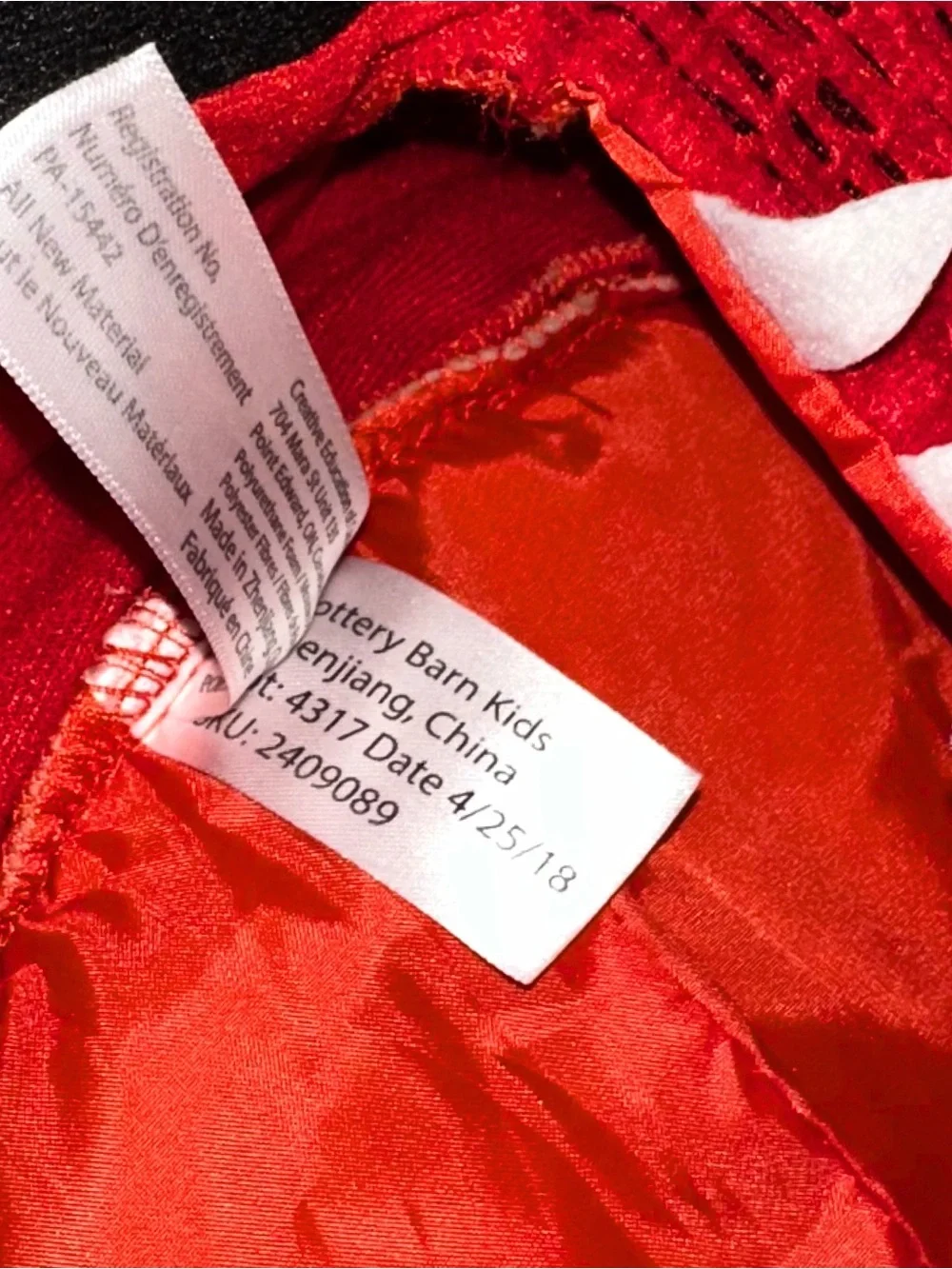 Kids Pottery Barn Red Dragon Costume Mask Halloween Dress Up Toddler Size 2-6 - Picture 4 of 4